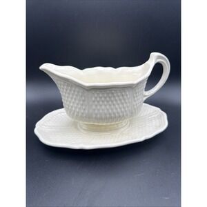 Gien Gravy Boat Pont Aux Choux Faience w Underplate‎ France Sauce Server AS IS